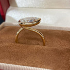 Bezel Set Pear Lab Grown Engagement Ring East West Wedding Ring
