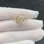 Bezel Set Pear Moissanite Engagement Ring East West Wedding Ring