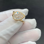 Bezel Set Pear Lab Grown Engagement Ring East West Wedding Ring