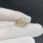 Bezel Set Pear Lab Grown Engagement Ring East West Wedding Ring