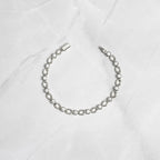 Round Cut Moissanite Diamond Bezel Link Bracelet, Solid Gold Everyday Tennis Jewelry Bracelet