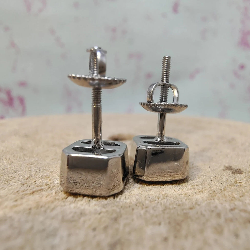 2.00 TCW Asscher Cut Lab Grown Diamond Stud Earrings Classic Bezel Set Minimalist Jewelry Gift