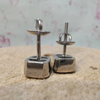 2.00 TCW Asscher Cut Lab Grown Diamond Stud Earrings Classic Bezel Set Minimalist Jewelry Gift