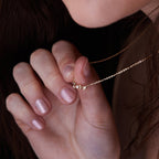 0.15 CT Gold Love Lab Grown Diamond Necklace, Minimalist Dainty Pendant Chain Jewelry Gift for Her