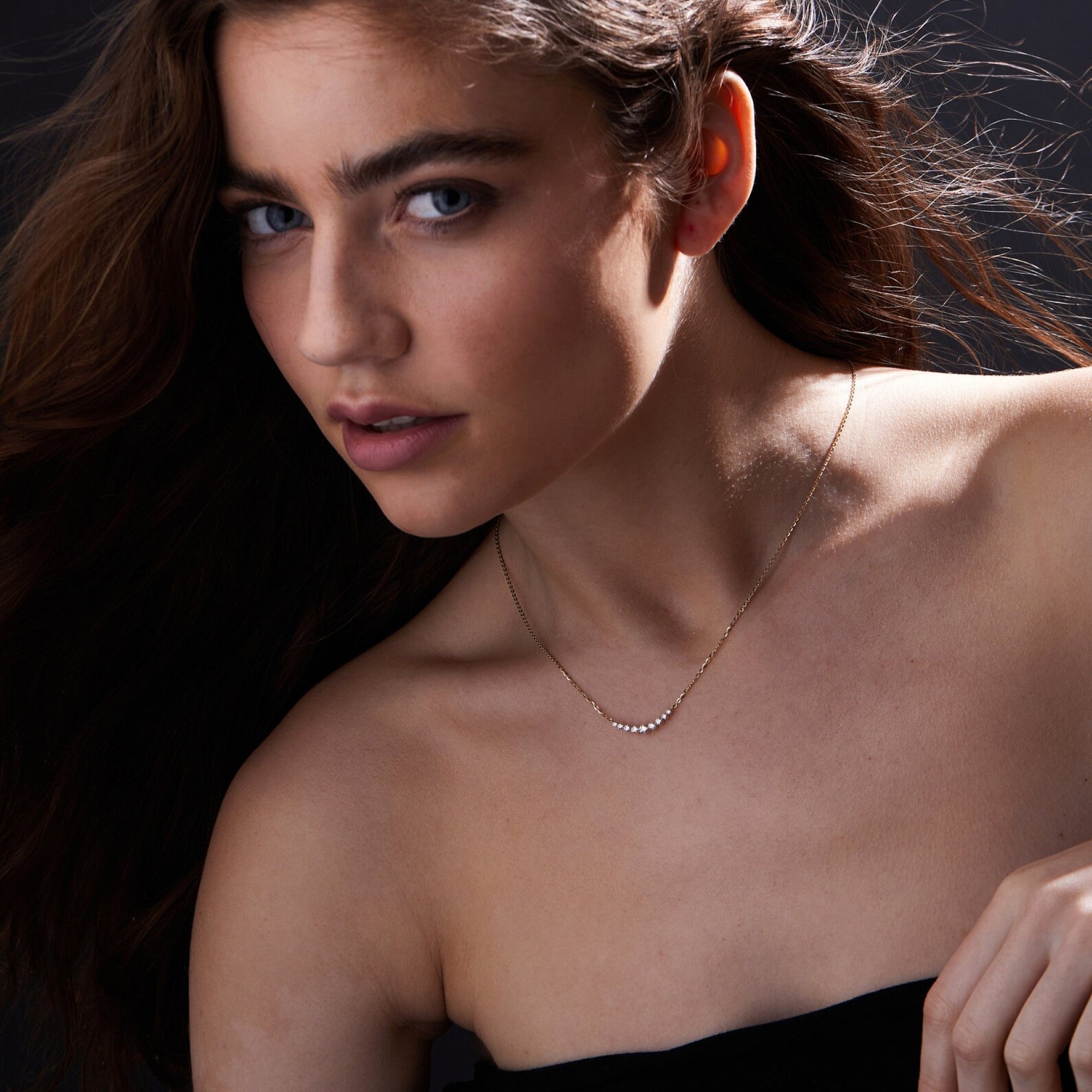 0.50 TCW Round Cut Lab Diamond Gold Necklace, Dainty Pendant Jewelry Gift