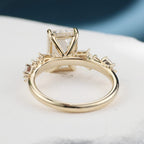 Emerald Cut Moissanite Engagement Ring Hidden Halo Ring  Wedding Rings For Women Anniversary Ring Promise Gift For Her