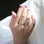 Emerald Cut Moissanite Engagement Ring Hidden Halo Ring  Wedding Rings For Women Anniversary Ring Promise Gift For Her