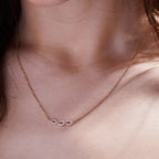 0.44 TCW Round Lab Grown Diamond Gold Necklace, Minimalist Halo Station Pendant, Dainty Anniversary Gift Jewelry
