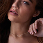 0.50 TCW Round Cut Lab Diamond Gold Necklace, Dainty Pendant Jewelry Gift