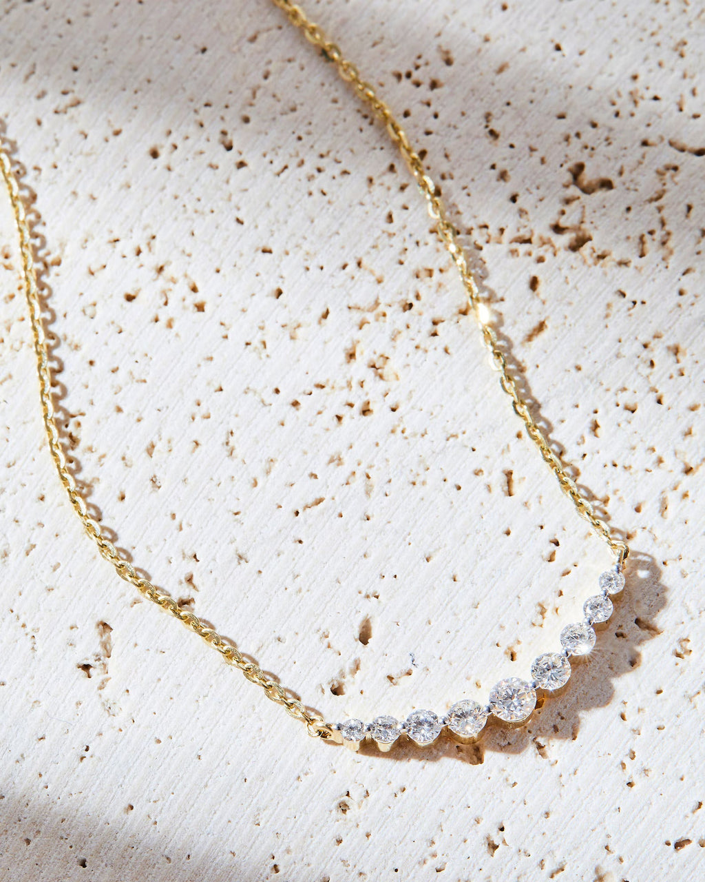 0.50 TCW Round Cut Lab Diamond Gold Necklace, Dainty Pendant Jewelry Gift