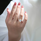 Emerald Cut Moissanite Engagement Ring Hidden Halo Ring  Wedding Rings For Women Anniversary Ring Promise Gift For Her