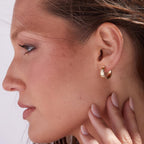 0.20 CT Round Cut Gold Diamond Huggie Earring Lab-Grown Pavé Hoops