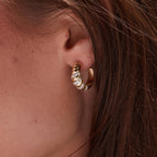 0.80 TCW Round Cut Moissanite Diamond Huggie Hoop Earring Elegant Twist Design