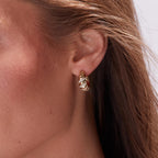 0.80 TCW Round Cut Lab Grown Diamond Huggie Hoop Earring Elegant Twist Design