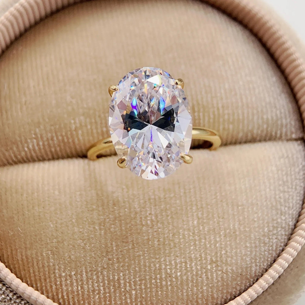 Oval Lab Diamond Engagement Ring Set  Lab Grown Wedding Ring Set  Anniversary Ring Set For Women