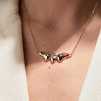 1.50 CT Round Cut Lab Grown Diamond Necklace, Gold Modern Pendant Jewelry