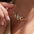 1.50 CT Round Cut Moissanite Diamond Necklace, Gold Modern Pendant Jewelry