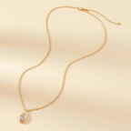1.50 CT Marquise Cut Moissanite Diamond Necklace, Gold Solitaire Pendant Jewelry