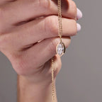 1.50 CT Marquise Cut Lab Grown Diamond Necklace, Gold Solitaire Pendant Jewelry