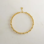 Round Cut Lab Grown Diamond Bezel Link Bracelet, Solid Gold Minimalist Tennis Jewelry Gift
