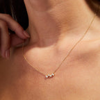 0.40 TCW Emerald Cut Moissanite Diamond Gold Necklace, Minimalist Solitaire Pendant, Dainty Anniversary Gift Jewelry