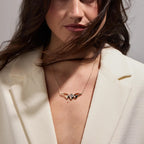 1.50 CT Round Cut Moissanite Diamond Necklace, Gold Modern Pendant Jewelry