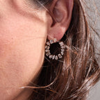 5.80 TCW Multi stone Gold Lab Grown Diamond Cluster Hoop Earrings