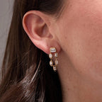 2.10 TCW Emerald Cut Lab-Grown Diamond Gold Drop Earrings