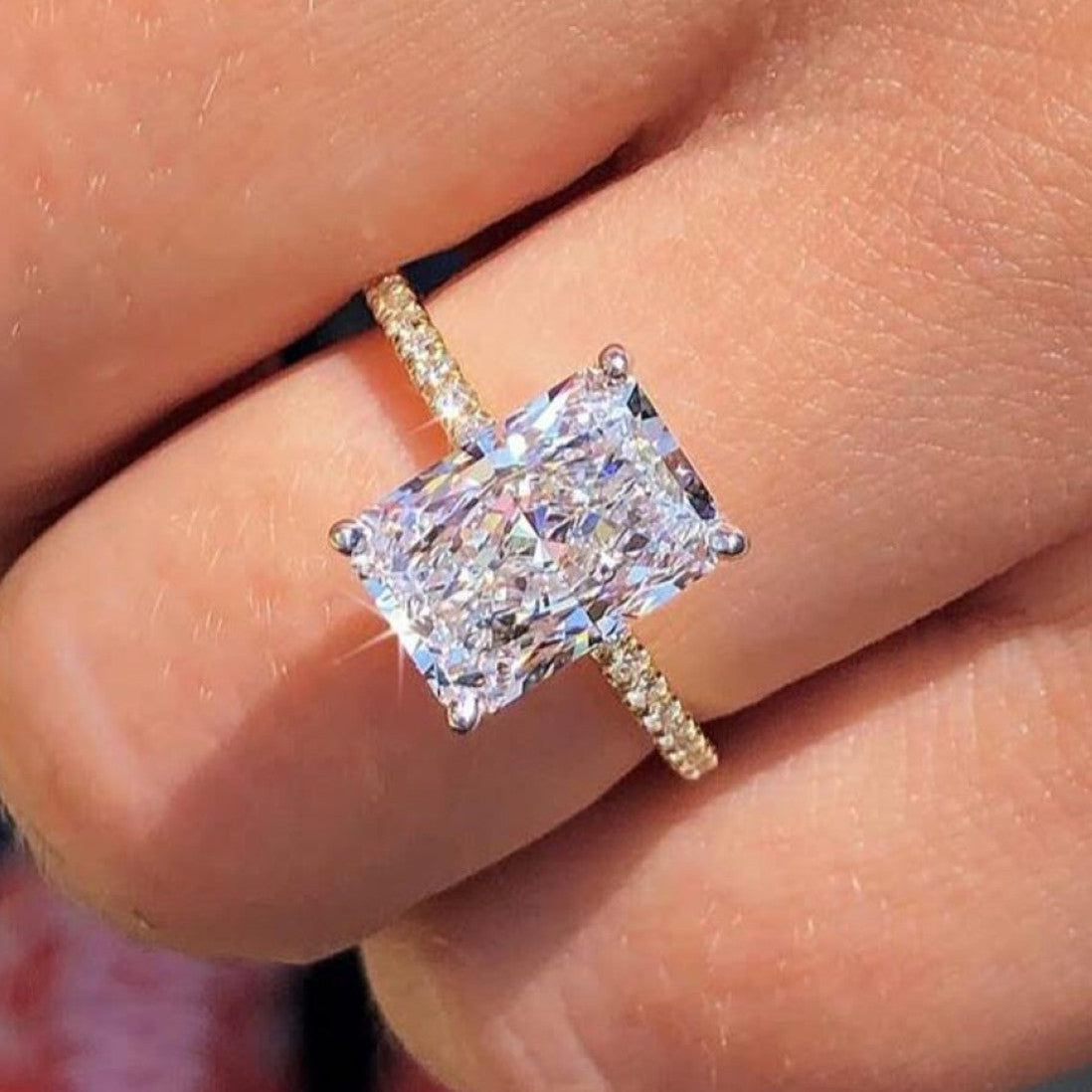 Radiant Cut Lab Grown Diamond Ring Radiant Engagement Ring  Wedding Ring Solitaire Ring Anniversary Ring For Women