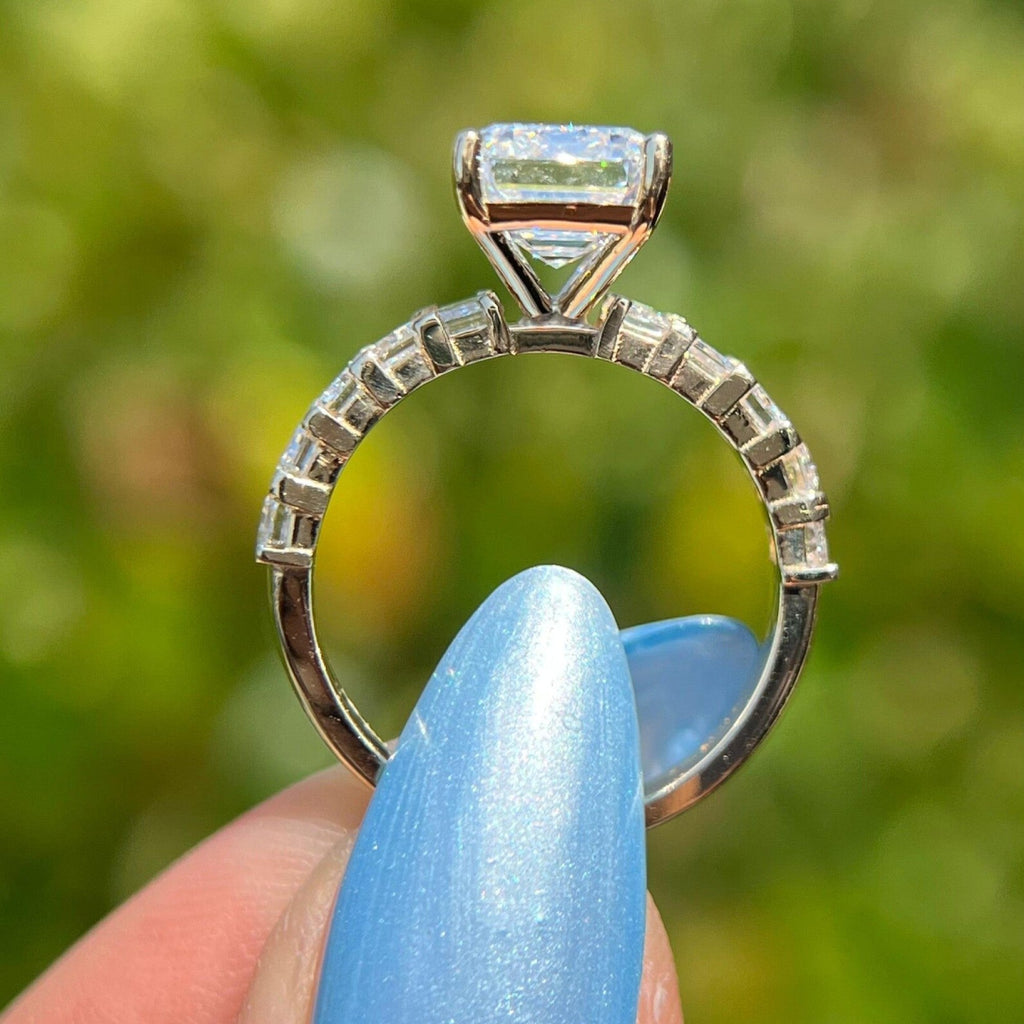 Emerald Cut Lab Diamond Engagement Ring  Lab Grown Wedding Ring Anniversary Ring For Women