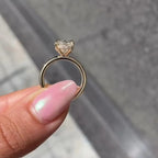 Oval Cut Lab Grown Engagement Ring Hidden Halo Solitaire Ring  Wedding Ring Anniversary Rings For Women Promise Ring