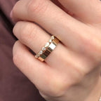 Emerald Cut Lab Grown Engagement Ring Set Radiant Bridal Set  Wedding Ring Set Anniversary Ring With Two Matching Band