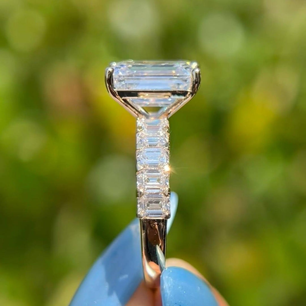 Emerald Cut Lab Diamond Engagement Ring  Lab Grown Wedding Ring Anniversary Ring For Women