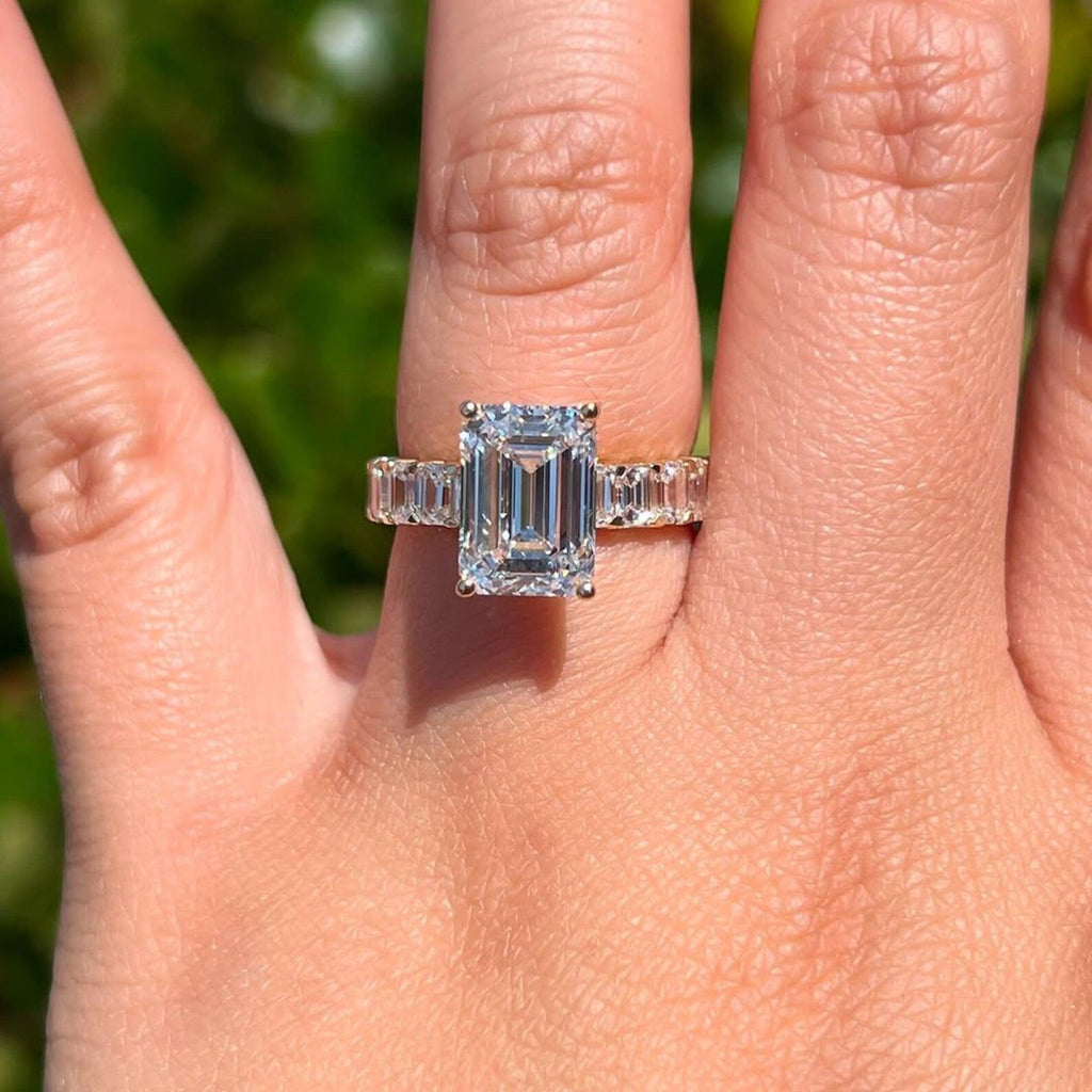 Emerald Cut Lab Diamond Engagement Ring  Lab Grown Wedding Ring Anniversary Ring For Women