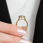 Bezel Set  Oval Cut Moissanite Engagement Ring  Wedding Ring Lab Grown Ring Anniversary Ring For Women