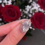 Marquise Cut Engagement Ring Distance Pave Moissanite Ring  Wedding Rings For Women Solitaire Ring Anniversary Gift For Her