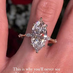 Marquise Cut Engagement Ring Distance Pave Moissanite Ring  Wedding Rings For Women Solitaire Ring Anniversary Gift For Her