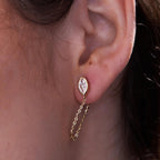 1.00 TCW Marquise Moissanite Diamond Chain Earrings
