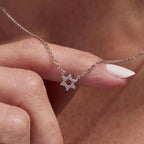 0.56 Round Cut Gold Star of David Necklace Moissanite Diamond Pendant