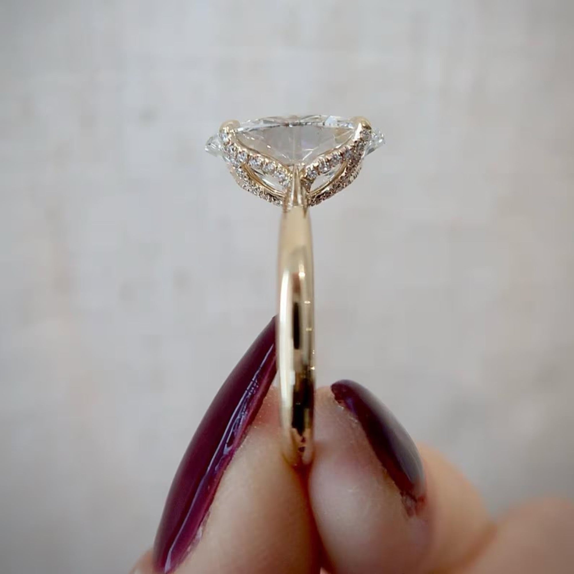 Oval Cut Moissanite Engagement Ring Tulip Set Hidden Halo Ring Wedding Rings For Women Solitaire Ring Anniversary