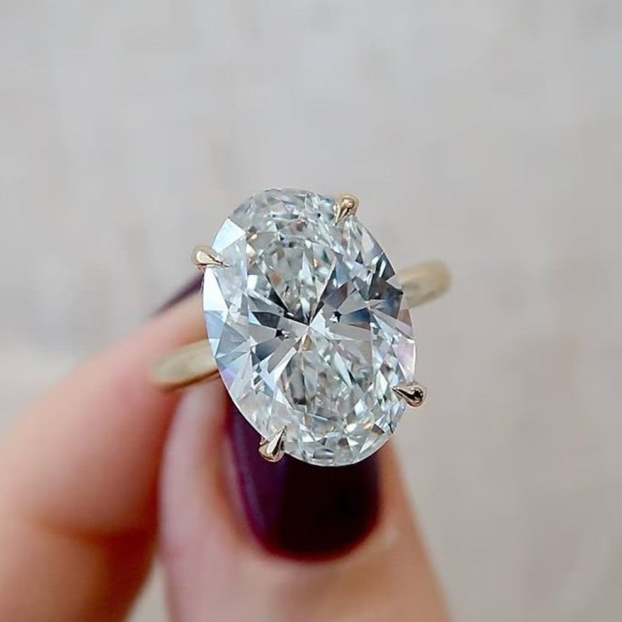 Oval Cut Lab Grown Engagement Ring Tulip Set Hidden Halo Ring Wedding Rings For Women Solitaire Ring Anniversary