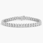 Oval Cut Lab Grown Diamond Tennis Bracelet, Dailywear Elegant Gold Diamond Style Bracelet