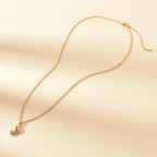 0.40 TCW Emerald Cut Lab Diamond Gold Necklace, Minimalist Solitaire Pendant, Dainty Anniversary Gift Jewelry