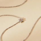 0.56 Round Cut Gold Star of David Necklace Moissanite Diamond Pendant