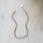 Moissanite Diamond Name Bracelet, Gold Plated Cuban Chain Personalized Jewelry Gift
