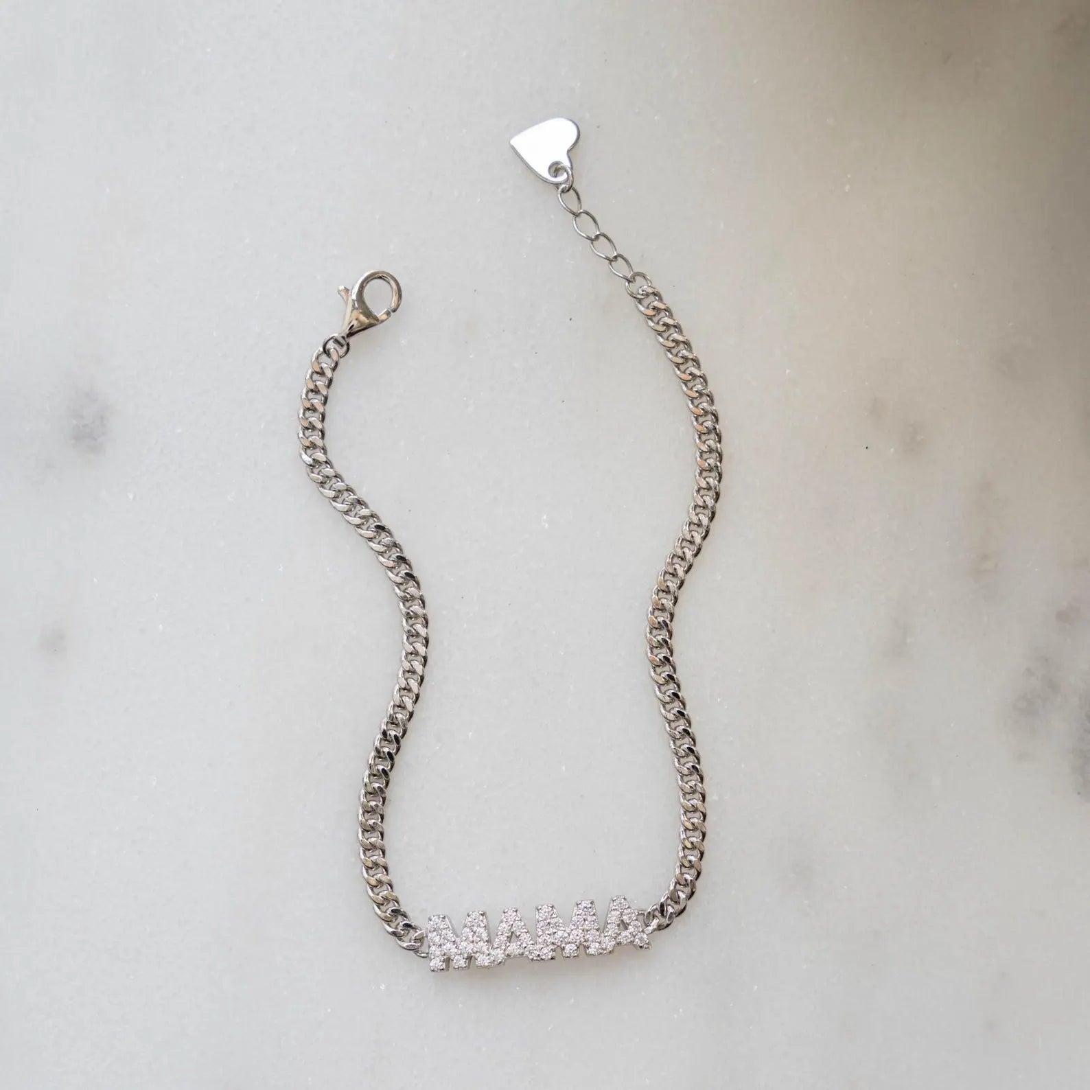Moissanite Diamond Name Bracelet, Gold Plated Cuban Chain Personalized Jewelry Gift