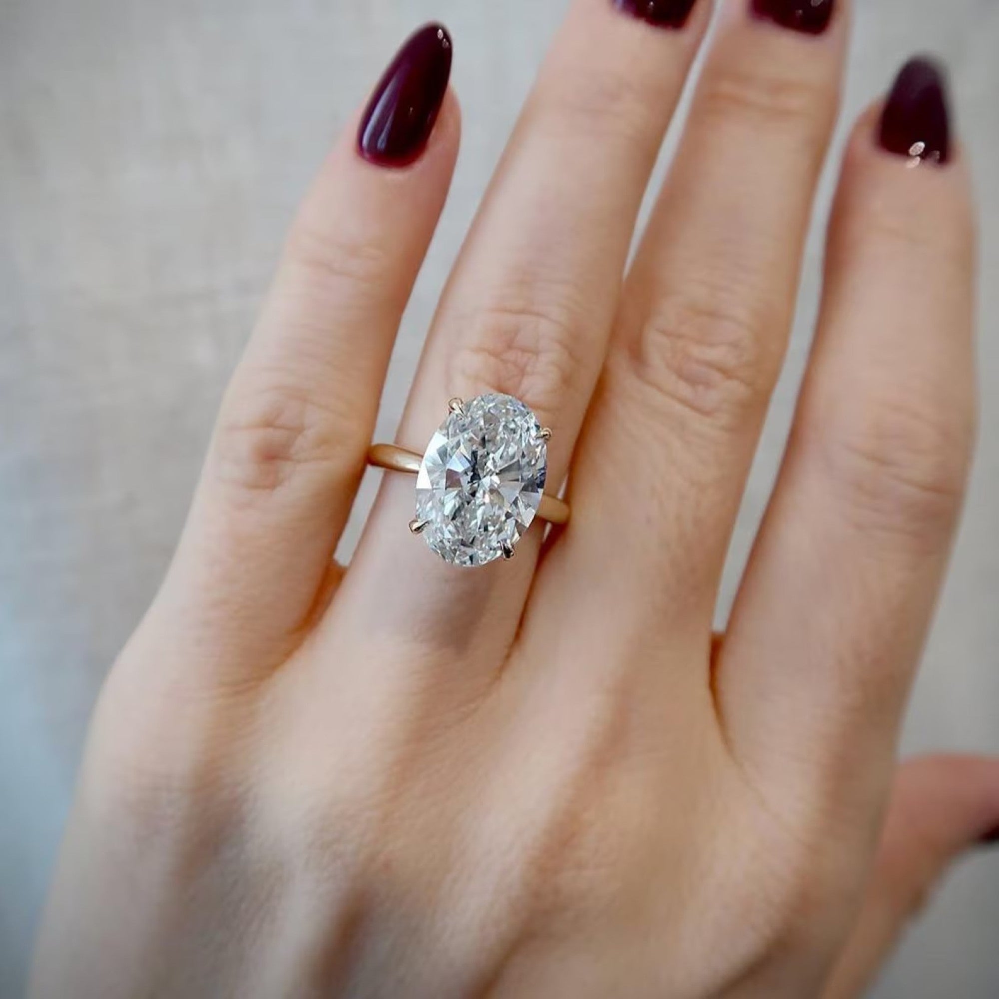 Oval Cut Lab Grown Engagement Ring Tulip Set Hidden Halo Ring Wedding Rings For Women Solitaire Ring Anniversary