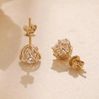2.00 TCW Round Cut Moissanite Stud Earring With Tulip Set