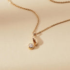 0.30 CT Musical Note Pendant Necklace  Round Moissanite Diamond