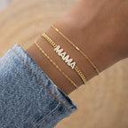 Moissanite Diamond Name Bracelet, Gold Plated Cuban Chain Personalized Jewelry Gift